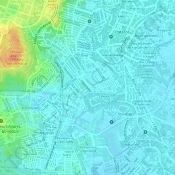 Rizal topographic map, elevation, terrain