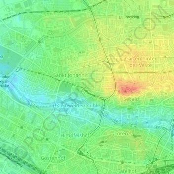 St. Johannis topographic map, elevation, terrain