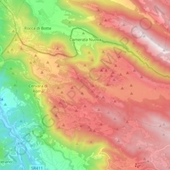 Camerata Nuova topographic map, elevation, terrain