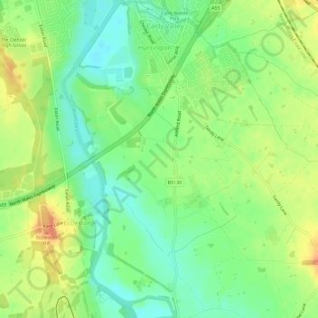 Huntington topographic map, elevation, terrain