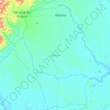 Albania topographic map, elevation, terrain