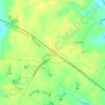 Ambrose topographic map, elevation, terrain