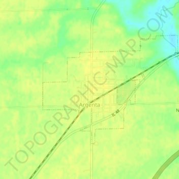 Argenta topographic map, elevation, terrain