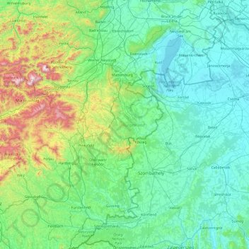 Burgenland topographic map, elevation, terrain
