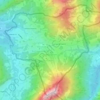 Jungholz topographic map, elevation, terrain