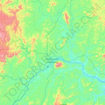 Governador Valadares topographic map, elevation, terrain