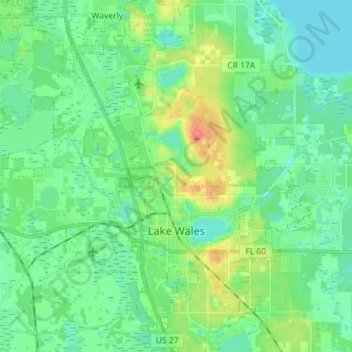 Lake Wales topographic map, elevation, terrain