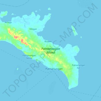 Patnanongan Island topographic map, elevation, terrain