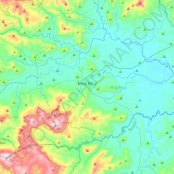 Muy Muy topographic map, elevation, terrain