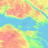 Fury and Hecla Strait topographic map, elevation, terrain