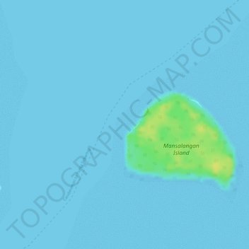 Mansalangan Island topographic map, elevation, terrain