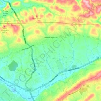 Bloomingdale topographic map, elevation, terrain