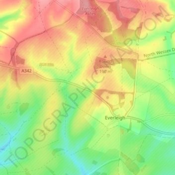 Everleigh topographic map, elevation, terrain