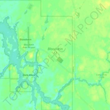 Bloodvein 12 topographic map, elevation, terrain