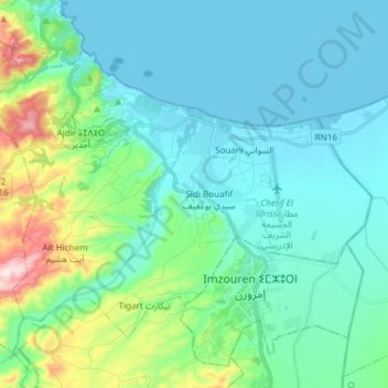 Ait Youssef Ou Ali آيت يوسف أو علي topographic map, elevation, terrain