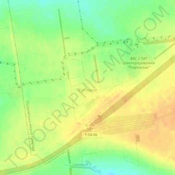Kotlyne topographic map, elevation, terrain