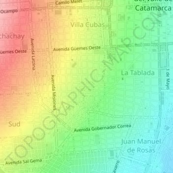 Instituto topographic map, elevation, terrain