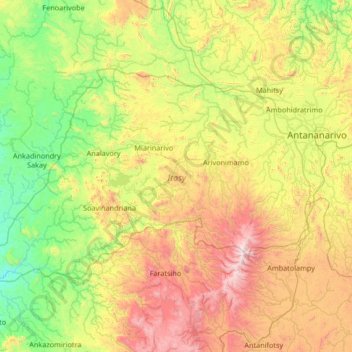 Itasy topographic map, elevation, terrain