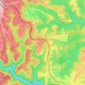 Warrimoo topographic map, elevation, terrain