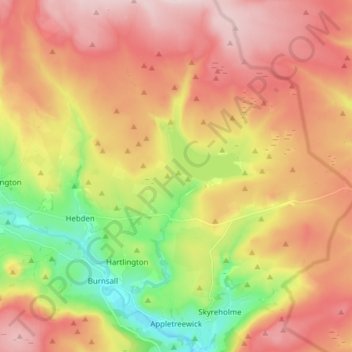 Appletreewick topographic map, elevation, terrain