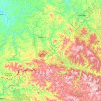 Charyshsky District topographic map, elevation, terrain