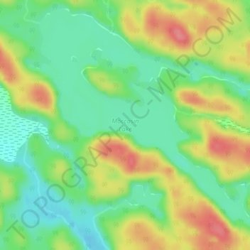 Moccasin Lake topographic map, elevation, terrain