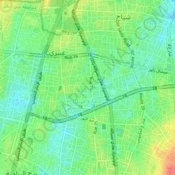 Haret Hreik topographic map, elevation, terrain