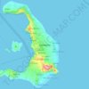 Santorini topographic map, elevation, terrain