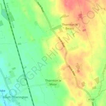 Thornton-le-Moor topographic map, elevation, terrain