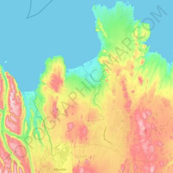 Norðurþing topographic map, elevation, terrain