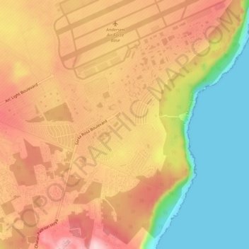 Andersen Air Force Base topographic map, elevation, terrain
