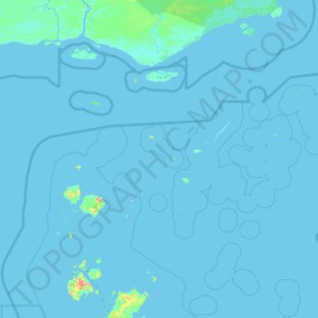 Torres Strait Island Regional topographic map, elevation, terrain
