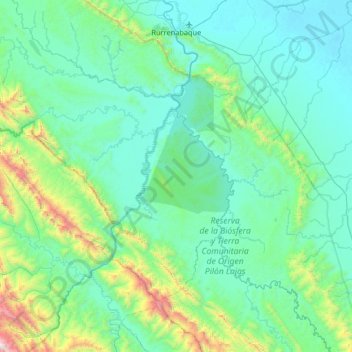 Rurrenabaque topographic map, elevation, terrain