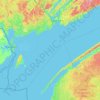 Bay of Fundy topographic map, elevation, terrain