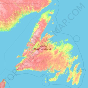 unincorporated Newfoundland topographic map, elevation, terrain