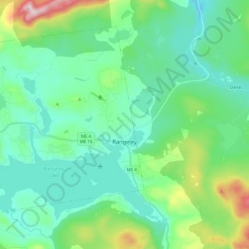 Rangeley topographic map, elevation, terrain