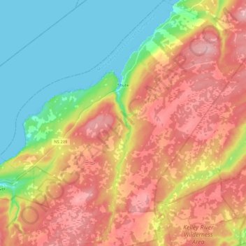 Shulie topographic map, elevation, terrain