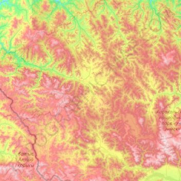 Ust-Kansky District topographic map, elevation, terrain
