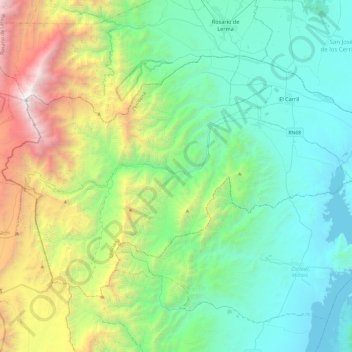 Municipio de Chicoana topographic map, elevation, terrain