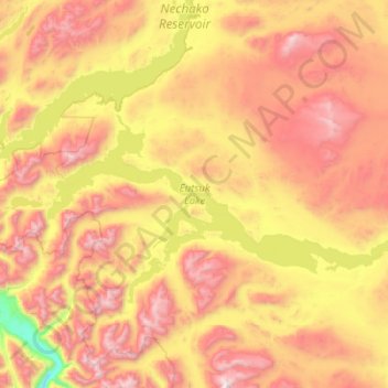 Eutsuk Lake topographic map, elevation, terrain