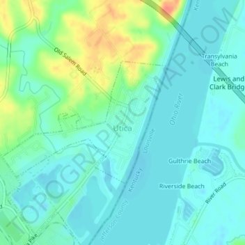 Utica topographic map, elevation, terrain