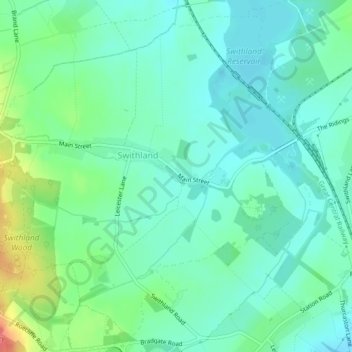 Swithland topographic map, elevation, terrain