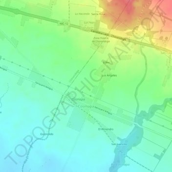 Cosmapa topographic map, elevation, terrain