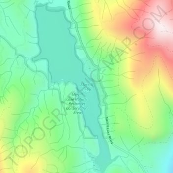 Merrill Lake topographic map, elevation, terrain