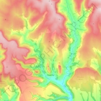 Hawnby topographic map, elevation, terrain