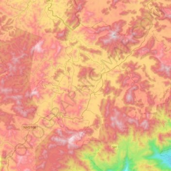 Hukumpeta topographic map, elevation, terrain