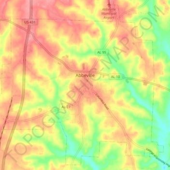 Abbeville topographic map, elevation, terrain