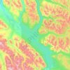 Kluane Lake topographic map, elevation, terrain