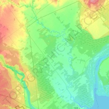 Rivière Ticouapé topographic map, elevation, terrain