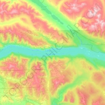 Little Salmon Lake topographic map, elevation, terrain